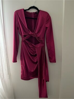 fashion nova double slit long sleeve dress Sweater Scoop Neck, Sia Maxi Dress in Multi Color, Size M, For GNO/Date Night